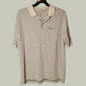 Budweiser Mens Polo Shirt  Tan  Striped  Size XL